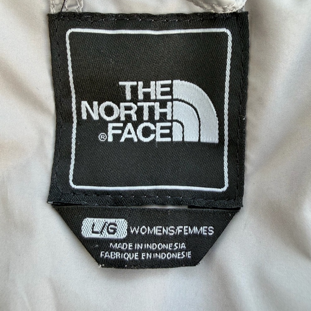 The North Face Women Size Large Quilted Puffer Down 550 Jacket Hood Soft Gray - Picture 8 of 12